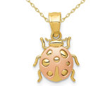 14K Yellow and Rose Pink Gold Ladybug Pendant Necklace with Chain